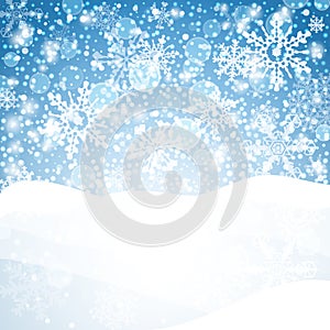 Winter background with snow. Christmas snow banner