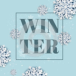 Winter Background With Snowflake photo