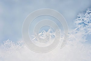 Winter background with snowflakes copy space