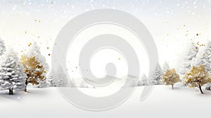 Winter background with snowflakes and fir trees. Christmas, winter, new year concept.
