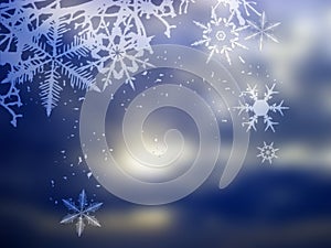 Winter background, snowflakes - illustration