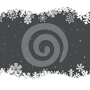 Winter background with snowflakes. Vector Illustration. Merry Christmas and Happy New Year greeting card design with