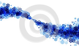 Winter banner with blue snowflakes.