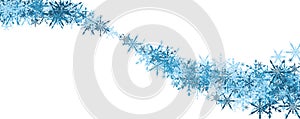 Winter banner with blue snowflakes.