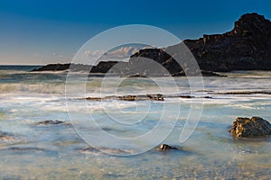 Winter at the bay - a seascape with rock formations