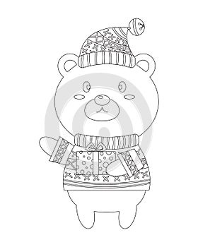 Winter Bear Christmas Colorless