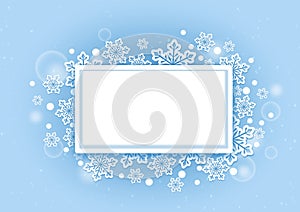 Winter Beautiful Snows Background with White Space