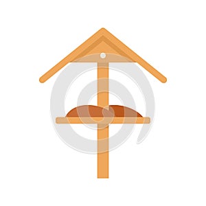 Winter bird feeders icon flat isolated vector