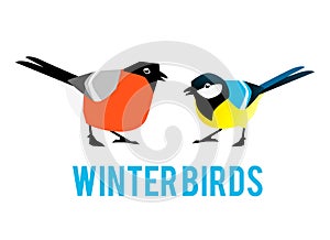 Winter birds are tit and bullfinch.