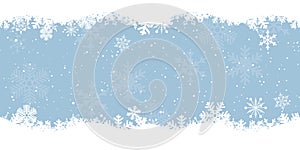 Winter blue background with snowflakes. Vector Illustration. Merry Christmas and Happy New Year greeting card design