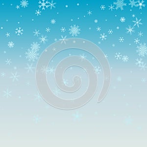 Winter blue background with snowflakes. Vector Illustration.