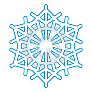 Winter Blue Fluffy Snowflake Thin Stroked Icon
