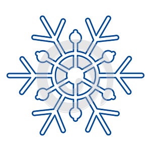 Winter Blue Fluffy Snowflake Thin Stroked Icon