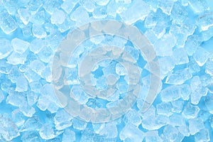 Winter blue ice cube texture background