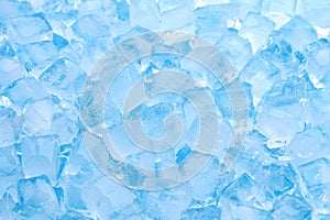 Winter blue ice cube texture or natural cold background