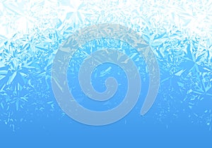 Winter blue ice frost background