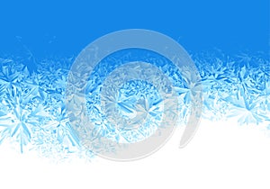 Winter blue ice frost background