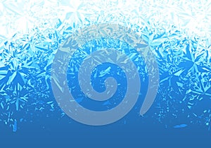 Winter blue ice frost background