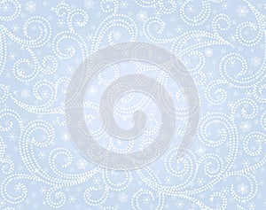 Winter blue seamless background with snowflakes