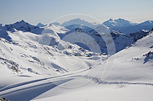 Winter blues in the beautiful mountains