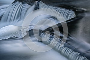 Winter Bond Falls Cascade Framed by Ice