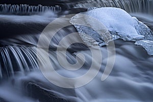 Winter Bond Falls Cascade Framed by Ice