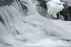 Winter, Bond Falls Framed with Ice