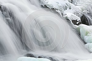 Winter Bond Falls Framed by Ice