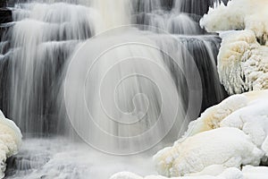 Winter Bond Falls Framed by Ice