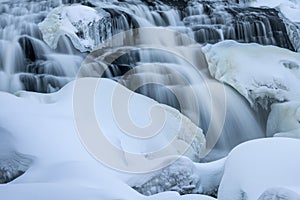 Winter, Bond Falls Framed by Ice and Snow