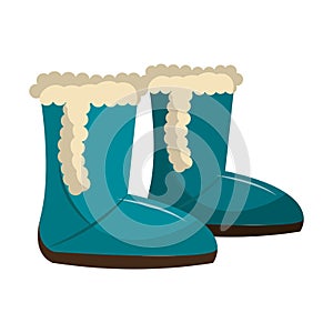 Winter boots shoes icon