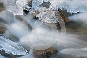 Winter Boulder Creek Framed by Ice