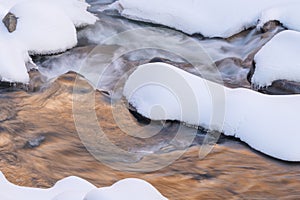 Winter, Boulder Creek Framed by Ice and Snow