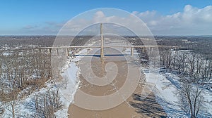 Winter Bridge over River