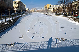 Winter in Bucharest - Dambovita river