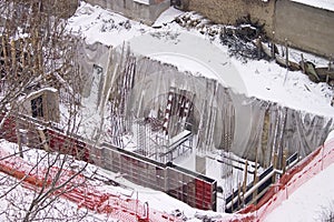 Winter building under constrution photo