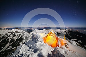 Zimné kempovanie na Jahňacom štíte, Tatry