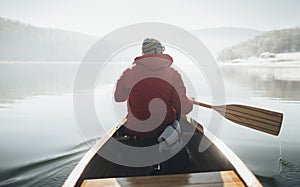 Winter canoe ride