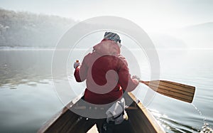 Winter canoe ride