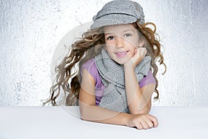 Winter cap wool scarf litle fashion girl