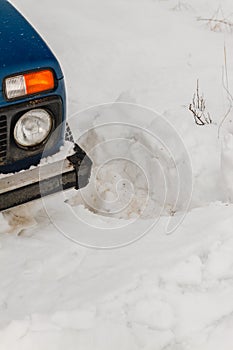 Winter car in snow