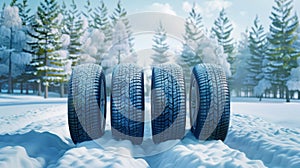 The winter car tires.AI generated image