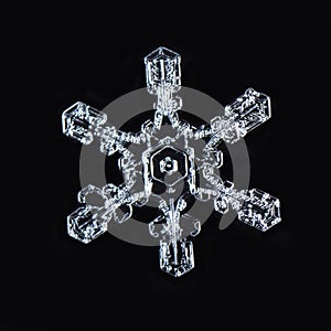 Winter card, photo real snowflakes