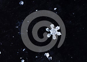 Winter card, photo real snowflakes