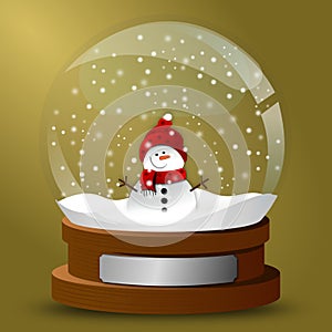 Winter card snow globe