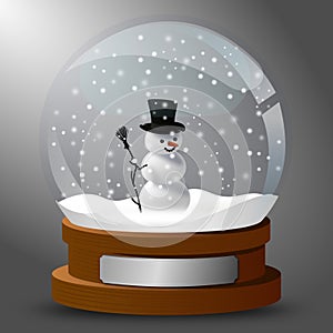 Winter card snow globe