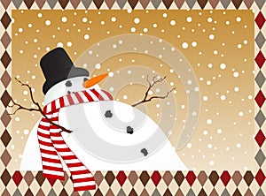 Winter card with a snowman