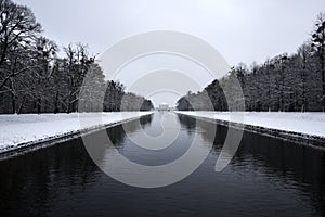 Winter at Castle Nymphenburg park Munich