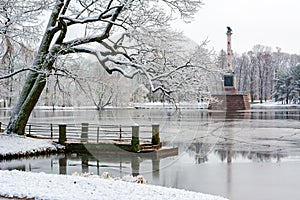 Winter in Catherine park, Tsarskoe Selo Pushkin, Saint Petersburg, Russia