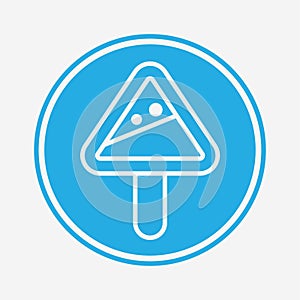 Winter caution vector icon sign symbol